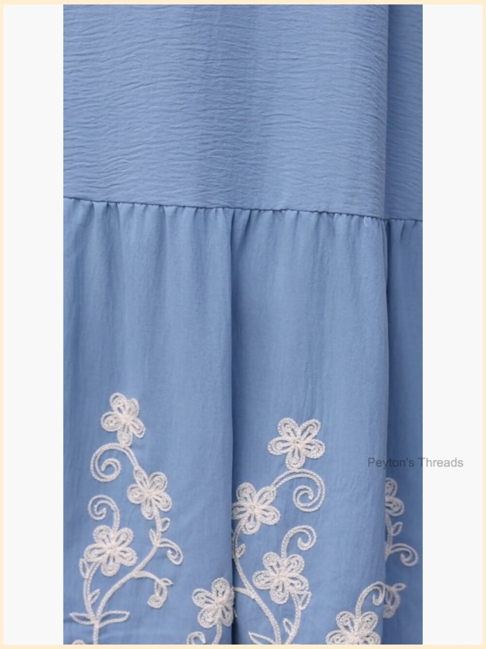 Women's Maxi Dress Short Sleeve V-Neck Embroidery Floral Boho Wedding Guest - Picture 7 of 7